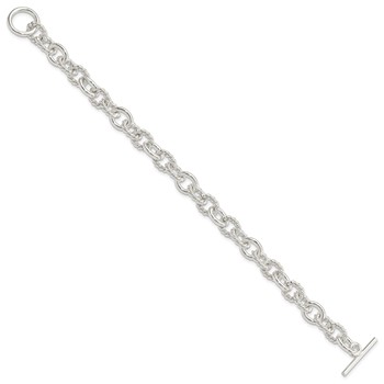 Sterling Silver 7.75inch Polished Fancy Link Toggle Bracelet — alternate view
