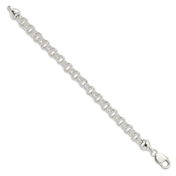 Sterling Silver 7.5inch Double Link Bracelet — alternate view