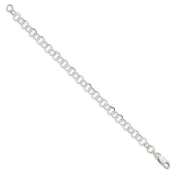 Sterling Silver 7.5inch Fancy Link Bracelet — alternate view