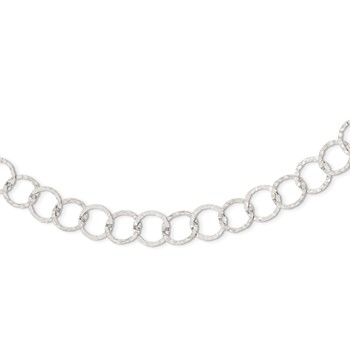 Sterling Silver Fancy Hammered Necklace — alternate view