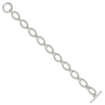 Sterling Silver 7.5inch Polished Fancy Link Bracelet — alternate view