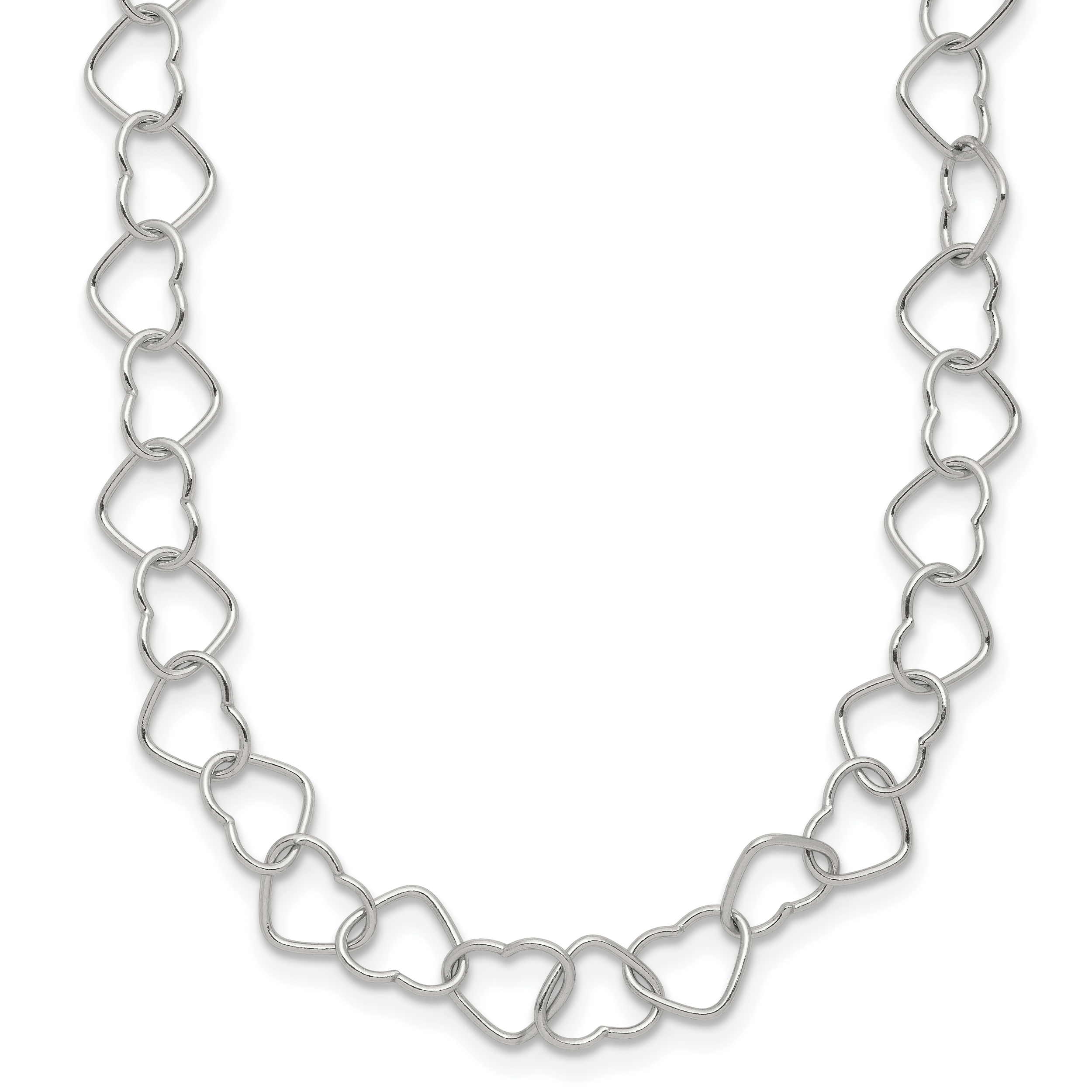 Heart link necklace sterling silver store