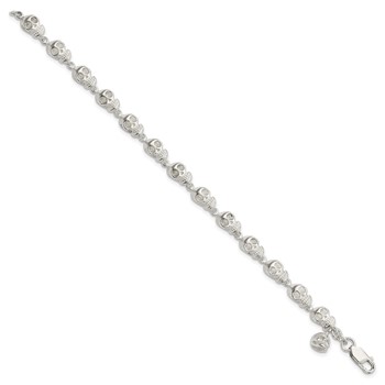Sterling Silver Skull Bracelet — alternate view