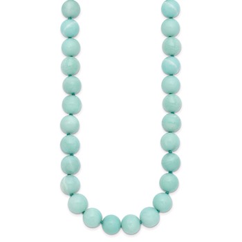 10-10.5mm Smooth Beaded Amazonite Necklace with Sterling S.RH Clasp — alternate view