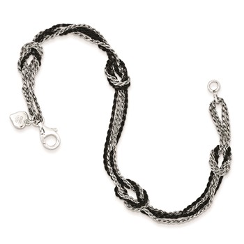 Sterling Silver Rhodium & Ruthenium-plated Fancy Knot Bracelet — alternate view