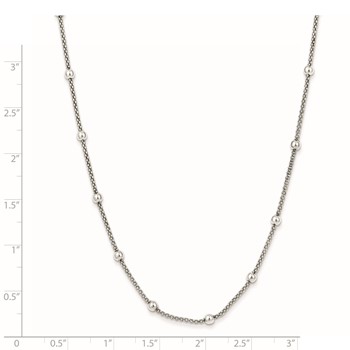 Sterling Silver Polished Beaded Necklace — alternate view
