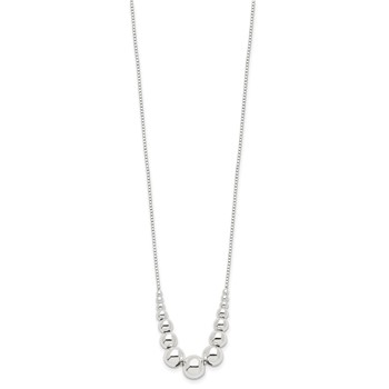 Sterling Silver Graduated Beads Necklace — alternate view