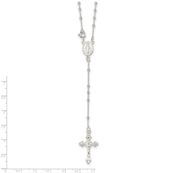 Sterling Silver Polished Rosary 18 inch Necklace — alternate view