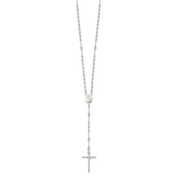 Sterling Silver Polished Rosary Necklace — alternate view