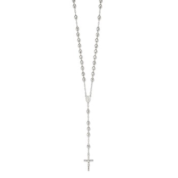 Sterling Silver Polished Rosary Necklace — alternate view