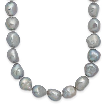 9-11mm Grey Baroque Freshwater Cultured Pearl Endless 64 inch Necklace