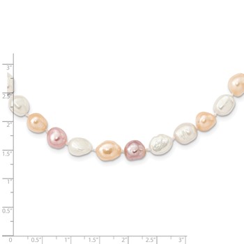 "9-11mm White, Pink and Purple Baroque Freshwater Cultured Pearl Endless 64 inch Necklace" — alternate view