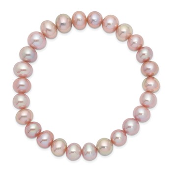 8-9mm Pink Near-round Freshwater Cultured Pearl Stretch Bracelet — alternate view