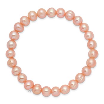 6-7mm Pink Freshwater Cultured Pearl Stretch Bracelet — alternate view
