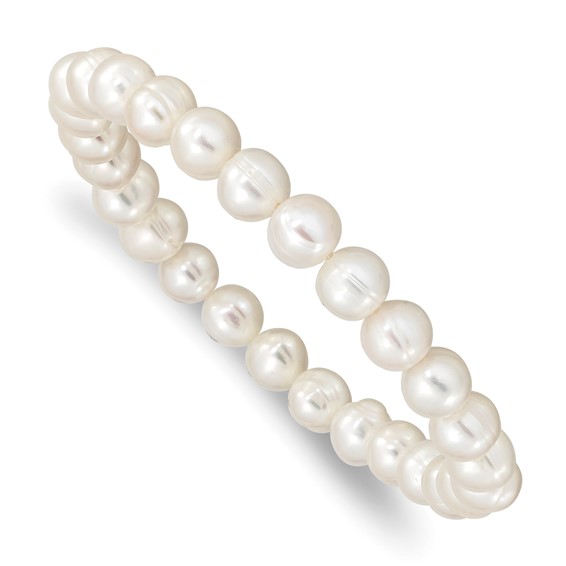 10MM White Freshwater Pearl Stretch Stone Bracelet│HandPicked