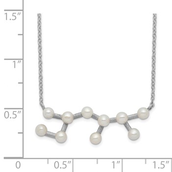 Sterling Silver Rhd-plat 10 3-4mm FWC Pearl Sagitarius w/ 1in ext. Necklace — alternate view