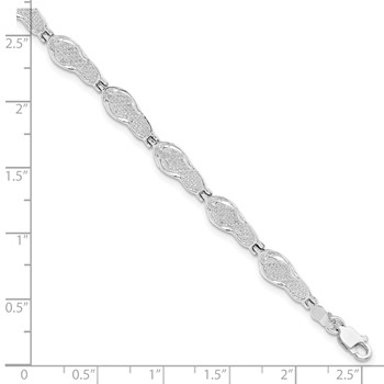 De-Ani Sterling Silver Rhodium-plated Polished Flip-flop Bracelet — alternate view