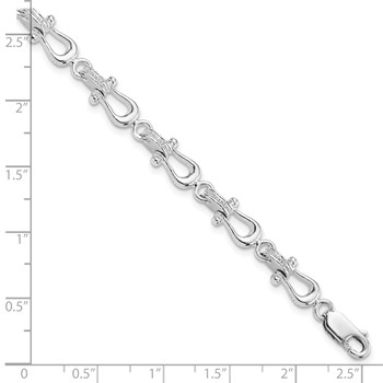 De-Ani Sterling Silver Rhodium-plated Polished and Textured Mariners Link Bracelet — alternate view