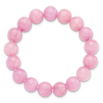 Pink Rose Quartz 10.00mm Beaded Stretch Bracelet — alternate view