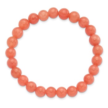 Orange Quartz 8mm Beaded Stretch Bracelet — alternate view