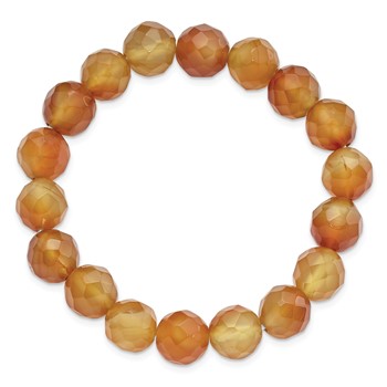 Carnelian 10mm Beaded Stretch Bracelet — alternate view