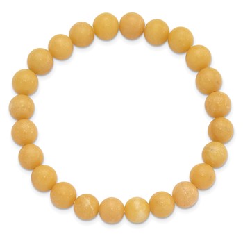 Yellow Jade 8mm Beaded Stretch Bracelet — alternate view