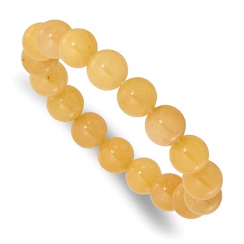 Yellow Quartz 10.00mm Beaded Stretch Bracelet