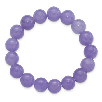 Lavender Quartz 10mm Beaded Stretch Bracelet — alternate view