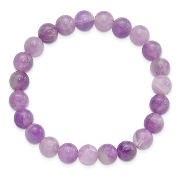 Amethyst 8.50mm Beaded Stretch Bracelet — alternate view