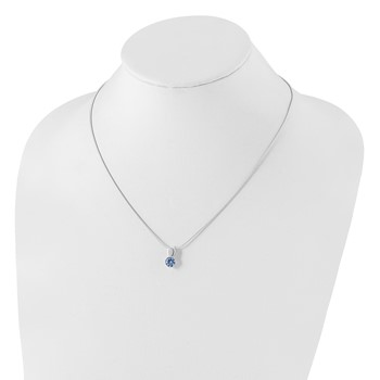 Sterling Silver Purple CZ Necklace — alternate view