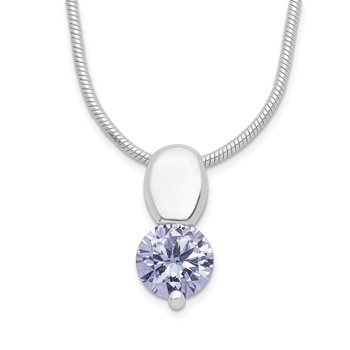 Sterling Silver Purple CZ Necklace