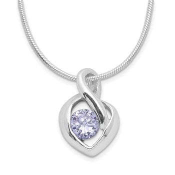Sterling Silver Purple CZ Necklace