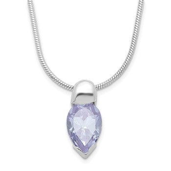 Sterling Silver Purple CZ Necklace