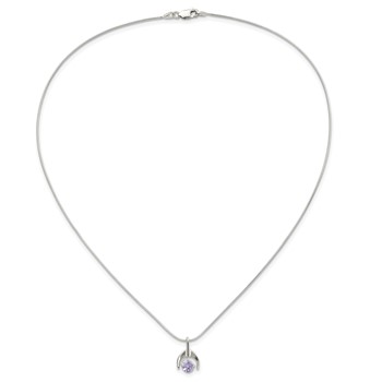 Sterling Silver Purple CZ Necklace — alternate view