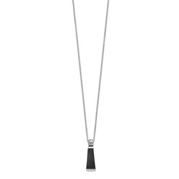 Sterling Silver Rhodium-plated Onyx Pendant Necklace — alternate view