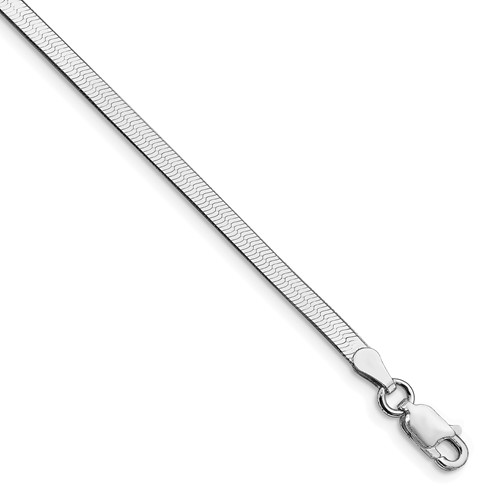 Sterling Silver Rhodium-plated 3mm Magic Herringbone Chain