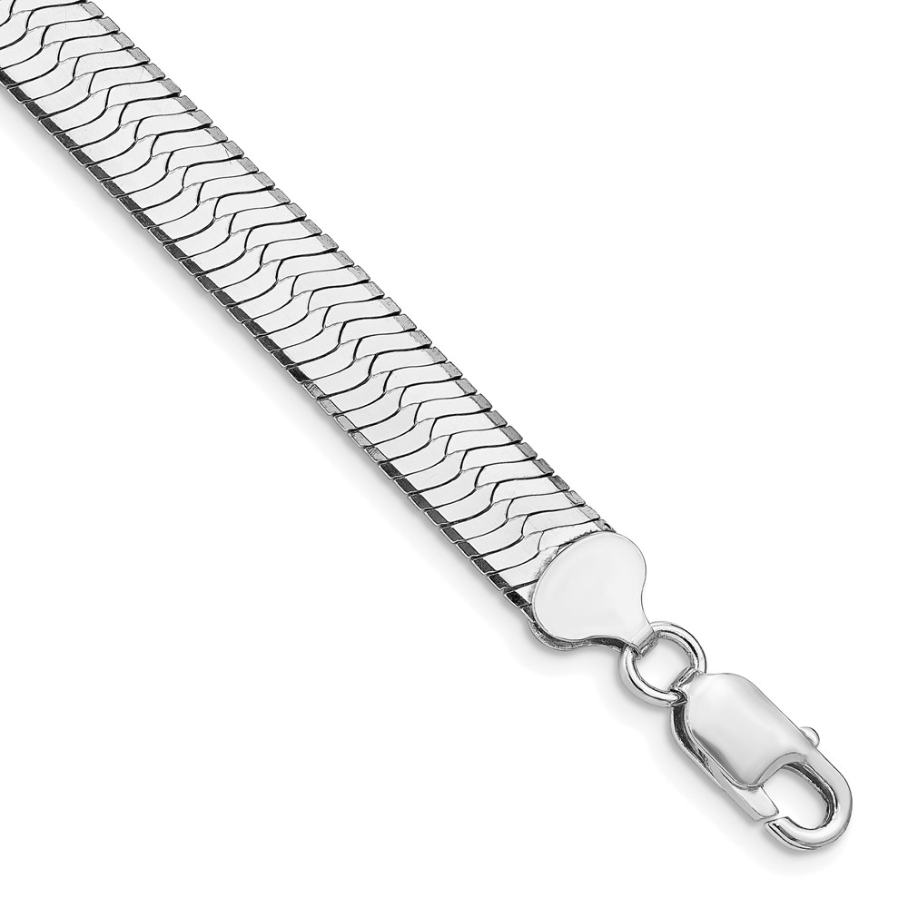 Sterling Silver Rhodium-plated 8.75mm Magic Herringbone Chain