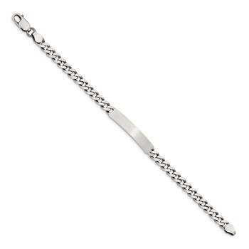 Sterling Silver 7inch Engraveable Antiqued Curb Link ID Bracelet — alternate view
