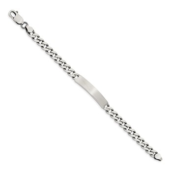 Sterling Silver 7inch Engraveable Antiqued Curb Link ID Bracelet — alternate view
