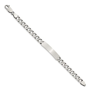 Sterling Silver 7inch Engraveable Antiqued Curb Link ID Bracelet — alternate view