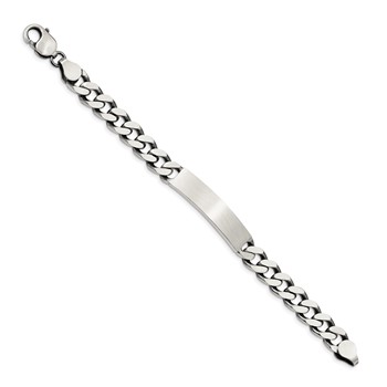 Sterling Silver 7inch Engraveable Antiqued Curb Link ID Bracelet — alternate view