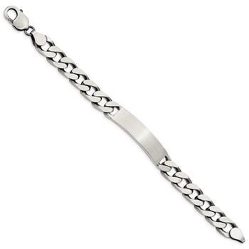 Sterling Silver 7.5inch Engraveable Antiqued Curb Link ID Bracelet — alternate view