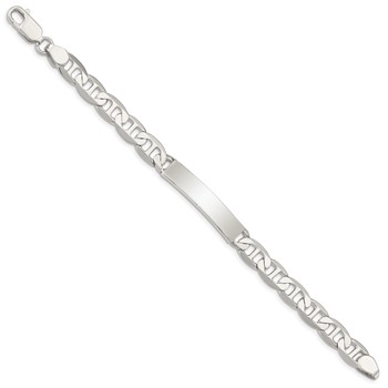 Sterling Silver 7inch Polished Engraveable Anchor Link ID Bracelet — alternate view