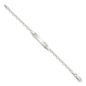 Sterling Silver Heart Baby ID Bracelet — alternate view