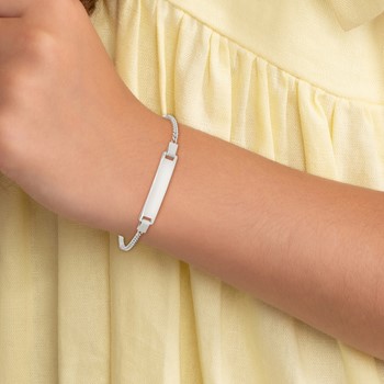 Sterling Silver Adjustable Baby ID Bracelet — alternate view