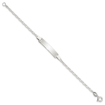 Sterling Silver Polished Engraveable Children's ID Bracelet — alternate view