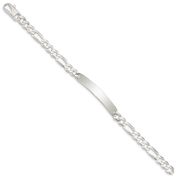 Sterling Silver Figaro Link ID Bracelet — alternate view