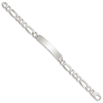 Sterling Silver Figaro Link ID Bracelet — alternate view