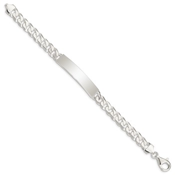 Sterling Silver Curb Link ID Bracelet — alternate view