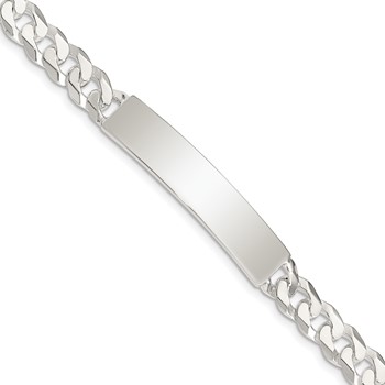 Sterling Silver Curb Link ID Bracelet